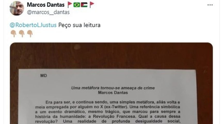 Professor que citou 'guilhotina' em post sobre filha de Ana Paula Siebert e Roberto Justus se posiciona (Foto: Reprodução)