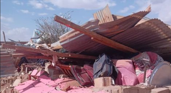 Prédio de igreja demolido em Cartum Norte, Sudão, em 8 de julho de 2025. (Foto: CSW)