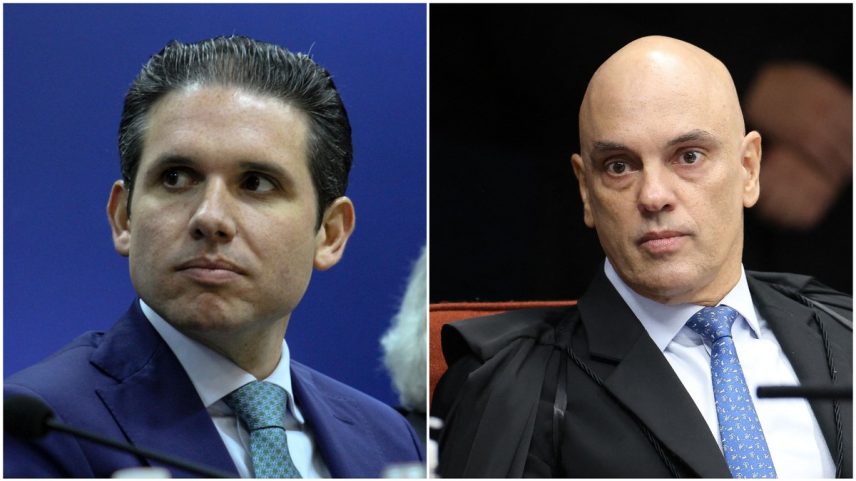 Presidente da Câmara dos Deputados, Hugo Motta, e o ministro do STF, Alexandre de Moraes (Foto: Reprodução)