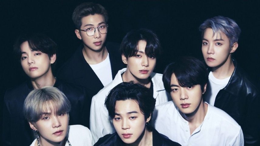 Baleia de 52 hertz do videoclipe e membros do grupo sul-coreano BTS. (Foto: Reprodução internet)