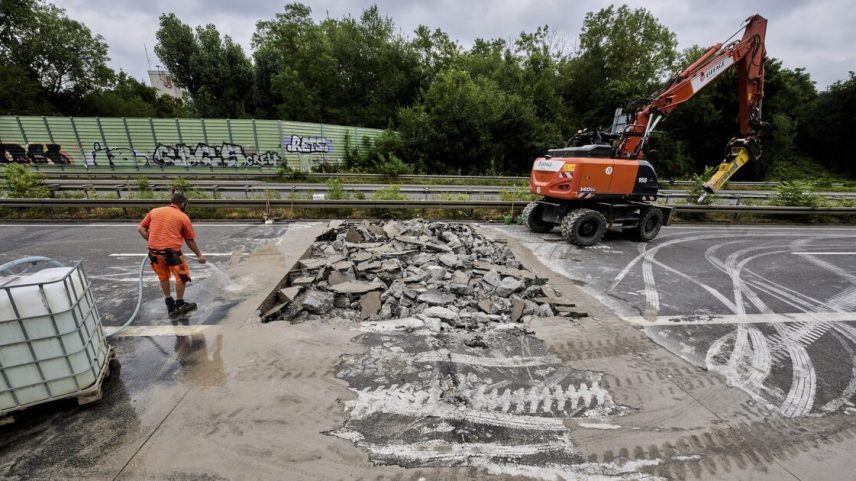 Temperaturas de até 39°C fizeram com que o material da autobahn se expandisse e rachasse as estradas (Foto: Reprodução)