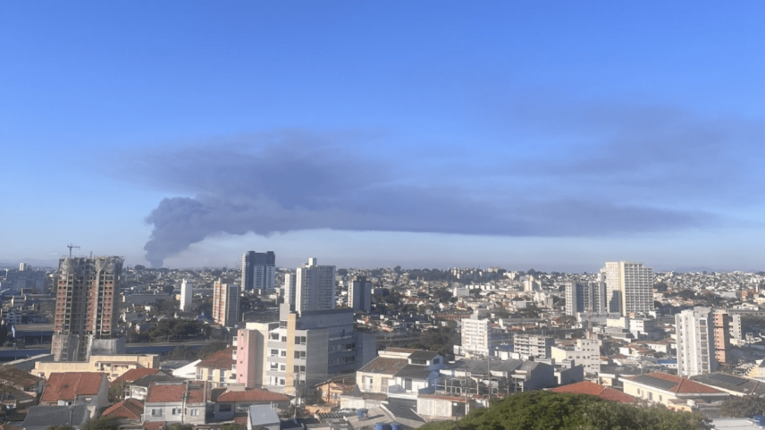 Incêndio em Guarulhos, grande São Paulo (Foto: Benoni Júnior/Arquivo pessoal)