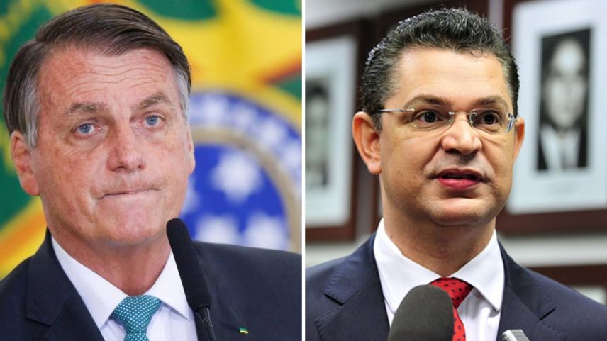 Jair Bolsonaro e Sóstenes Cavalcante — Foto: ADRIANO MACHADO / REUTERS/ Gabriela Korossy/Câmara dos Deputados