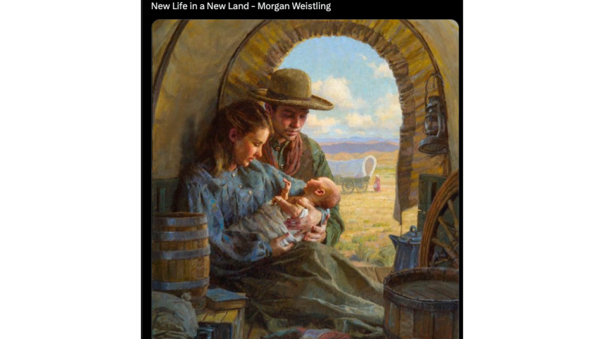 DHS's social media post that uses Morgan Weistling's painting without permission. (Foto: Morgan Weistling)