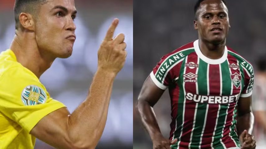 Cristiano Ronaldo ligou para Jhon Arias e o convidou para o futebol saudita, diz Asprilla (Foto: AFP//Divulgação Fluminense)
