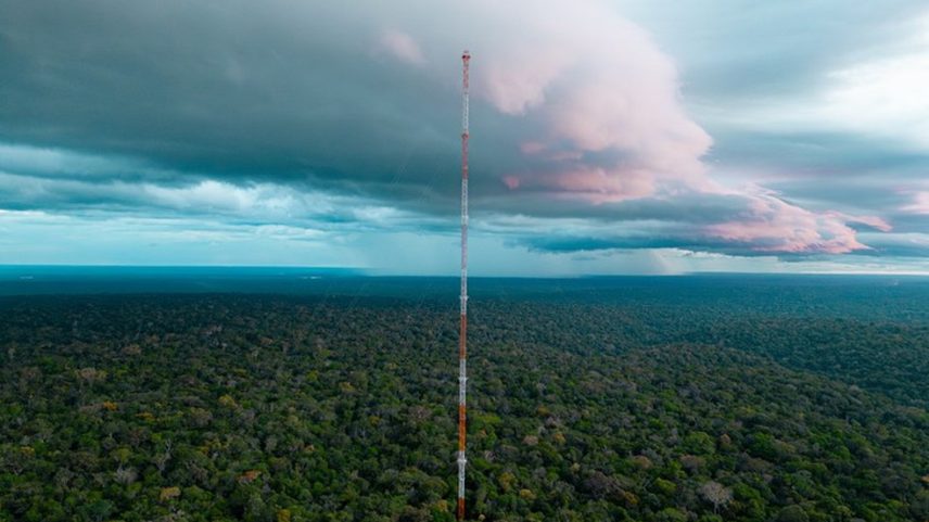 Poeira foi identificada por torre de pesquisa na Amazônia — Foto: Divulgação