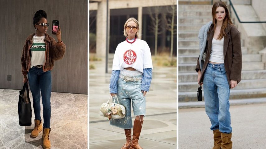 Esses looks mostram que o jeans é o maior aliado de botas marrons (Foto: Getty Images)