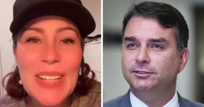 Foragida, a deputada licenciada Carla Zambelli agradece apoio de Flávio Bolsonaro. (Foto: Reprodução/redes sociais | Edilson Rodrigues/Agência Senado)