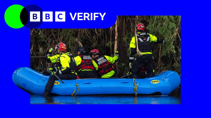 Esforços de resgate estão em andamento ao longo do rio Guadalupe, no Texas central. (Foto: BBC)