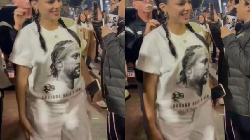 Bruna Biancardi chega para assistir jogo do Santos na Vila Belmiro (Foto: Reprodução/ Instagram)