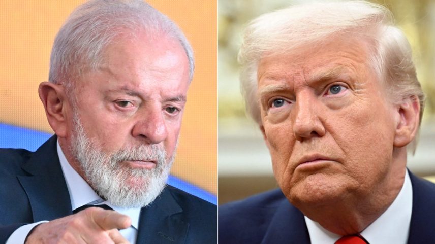 O presidente Luiz Inácio Lula da Silva e o seu contraparte dos Estados Unidos, Donald Trump (Foto: Evaristo Sá/AFP e Mandel Ngan/AFP)