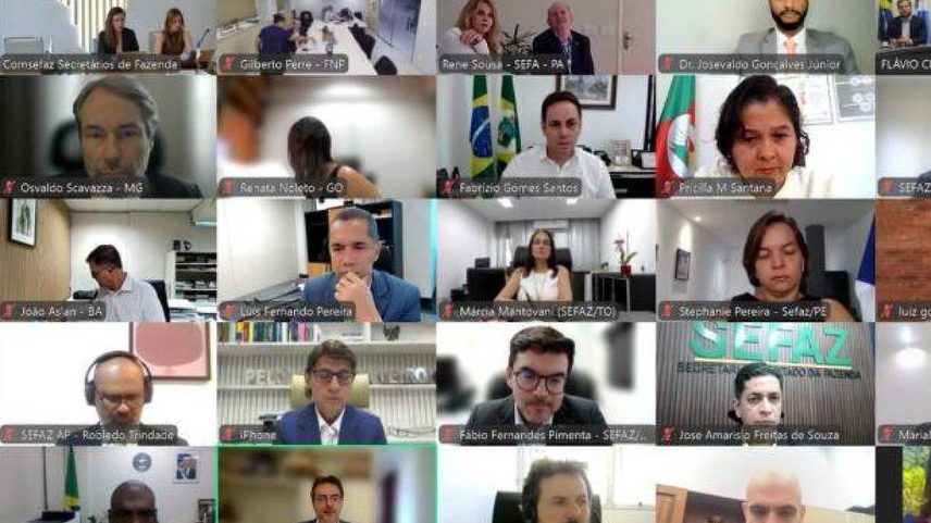 Reunião virtual para instalação do Conselho Superior do Comitê Gestor do IBS (Imposto sobre Bens e Serviços), no dia 16 de maio (Foto: Divulgação/Comsefaz)