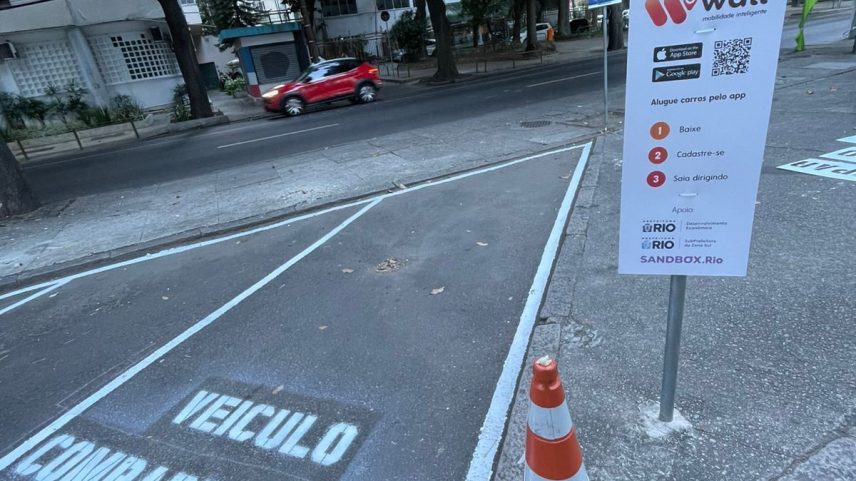 Vaga pública dedicada a locação de veículo compartilhado (Foto: Divulgação)