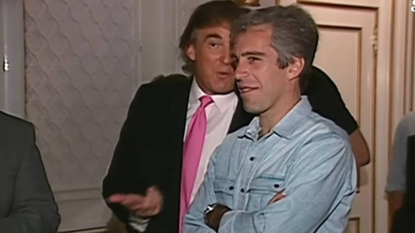 Um vídeo gravado pela NBC mostra Donald Trump em seu resort Mar-a-Lago com Jeffrey Epstein, em 1992 (Foto: Reprodução/CNBC no Youtube)