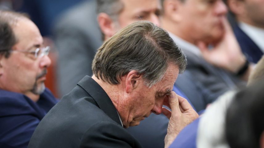 Jair Bolsonaro em sessão de interrogatórios na Primeira Turma do STF (Foto: Gustavo Moreno / STF)