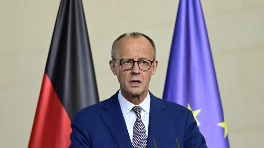 Friedrich Merz, chanceler da Alemanha. 18/07/2025 (Foto: John MACDOUGALL/AFP)