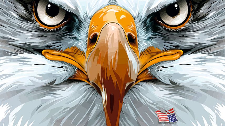 A águia americana e a bandeira invertida, sinal de protesto popular na extrema direita: agora, ao contrário de 1945, os Estados Unidos viraram as costas à Europa – um caminho sem volta (Foto: MONTAGEM DE BETO NEJME COM IMAGENS GERADAS POR IA DE ZAHARIA LEVY E NAV_ENDER/ADOBE STOCK)
