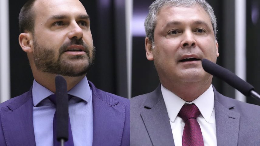 Deputados Eduardo Bolsonaro (PL-SP) e Lindbergh Farias (PT-RJ) (Foto: Mário Agra/Câmara dos Deputados/Reprodução)