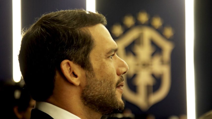 Samir Xaud, presidente da CBF, fala que chances de sediar Copa do Mundo de Clubes em 2029 são boas (Foto: Fabiano Rocha / Agência O Globo)