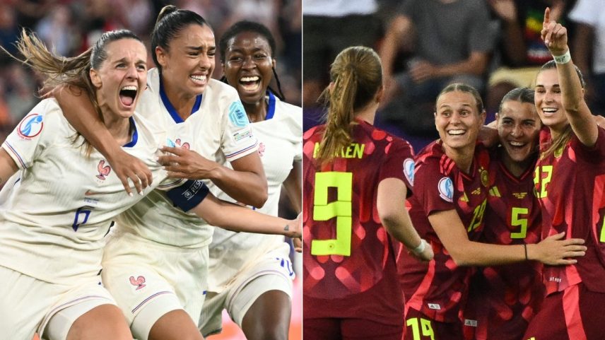 França e Alemanha se enfrentam nas quartas de final da Euro 2025 (Foto: Sebastien Bozon e Miguel Medina/AFP)