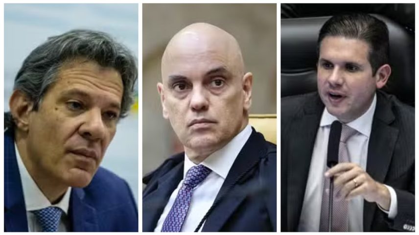 Decisão do ministro Alexandre de Moraes, do STF, invalida decreto presidencial que aumenta o IOF e decreto legislativo e busca colocar Haddad e Motta em negociação (Foto: Montagem)