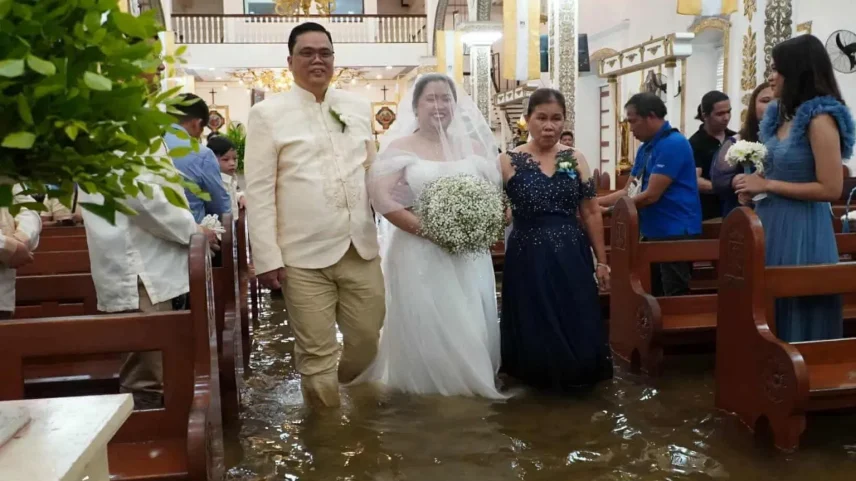 Inundações na igreja afetam casamentos filipinos - Foto: Barasoain Church