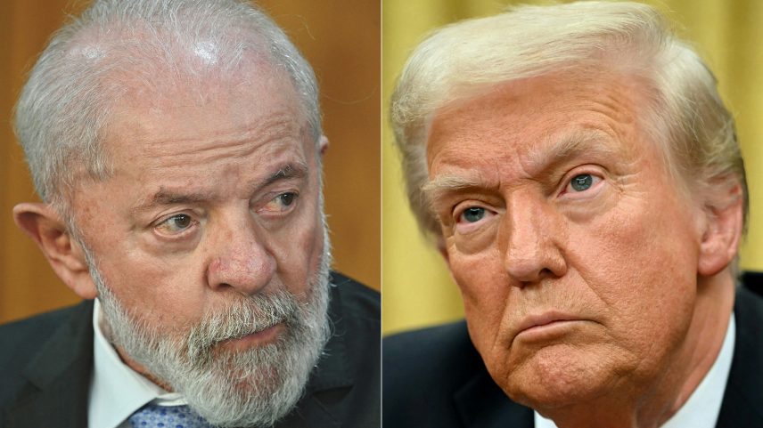 Montagem com imagens dos presidentes Lula e Donald Trump (Foto: AFP)
