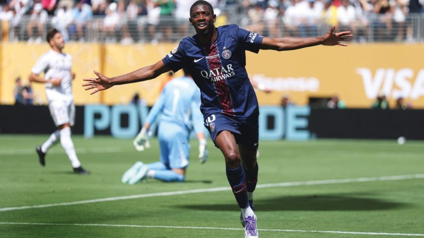O PSG de Dembélé: na finalíssima, depois de atropelar o Real Madrid na semifinal (Foto: Dan Mullan/Getty Images)