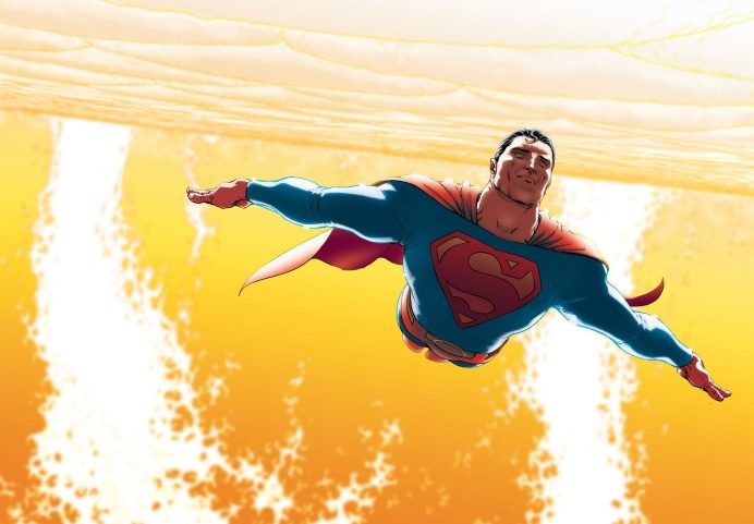 AMEAÇADO - Em 'Grandes Astros: Superman', o herói é super-exposto à radiação do Sol: morte iminente (Foto: DC Comics/ Frank Quitely/Reprodução)
