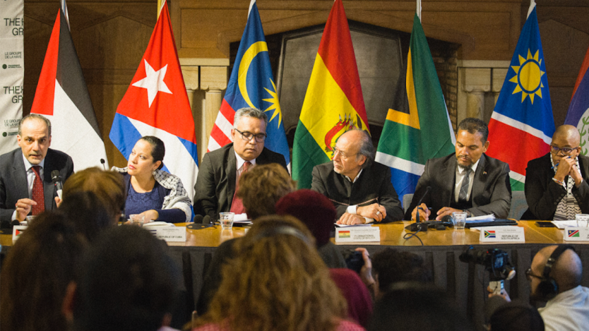 Reunião do Grupo de La Haya, durante sua declaração inaugural em La Haya (Países Baixos), no dia 31 de janeiro de 2025. (Foto: Reprodução)