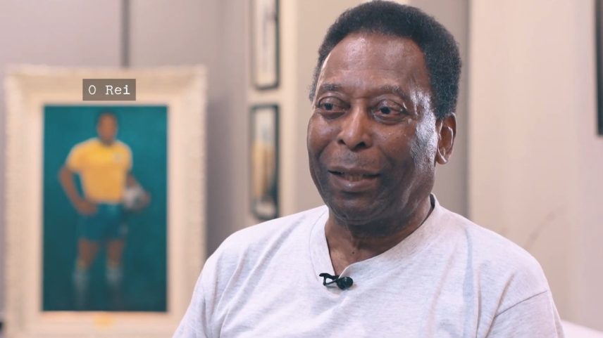 Pelé em cena do documentário 'Placar, a revista militante', que estreia em agosto (Foto: Reprodução)