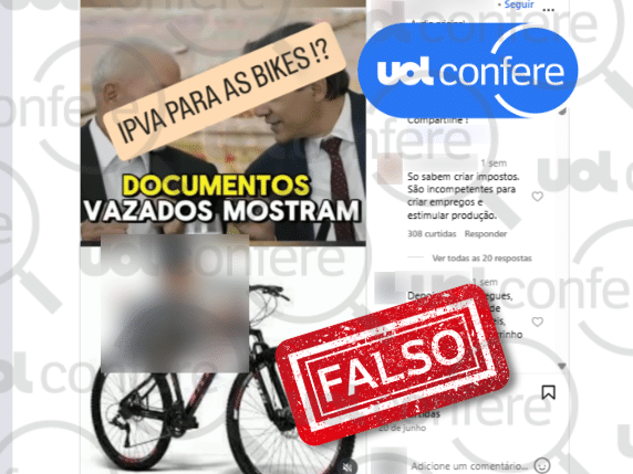 IPVA é competência dos estados; governo federal negou plano (Foto: Arte/UOL sobre Reprodução/Instagram)