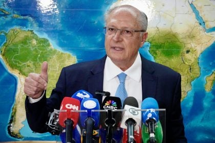Vice-presidente Geraldo Alckmin em entrevista coletiva. (Foto: Cadu Gomes/VPR)