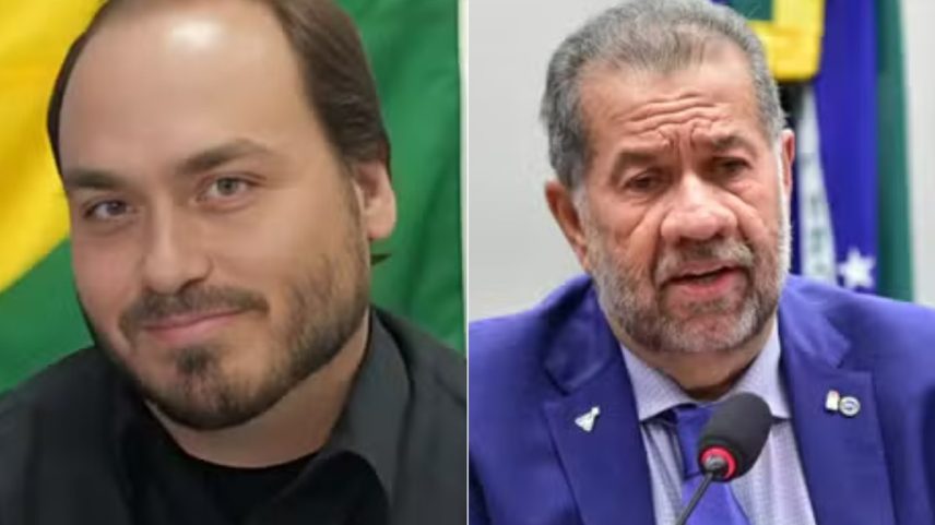 Carlos Bolsonaro e Carlos Lupi (Foto: Reprodução)