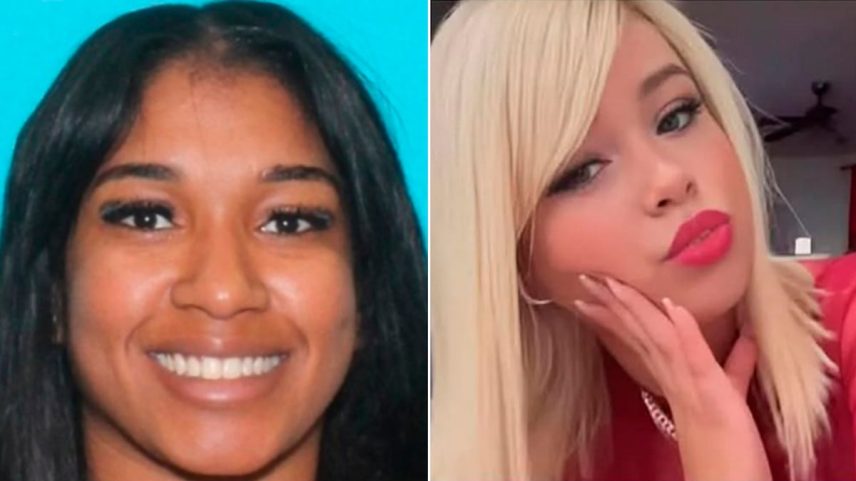 Gerelys Sánchez-Reyes à esquerda na foto divulgada durante sua fuga das autoridades americanas, e Yuleisy Torrelles, vítima de assassinato na Filadélfia, à direita, em uma imagem de suas redes sociais. (Foto: Reprodução)