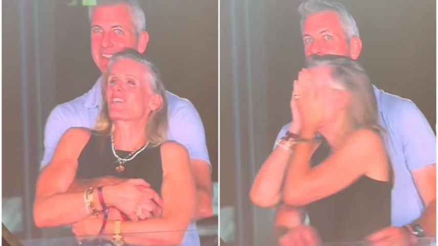 CEO da empresa de tecnologia Astronomer, Andy Byron, foi flagrado abraçado à chefe de recursos humanos da companhia, Kristin Cabot, durante show da banda Coldplay (Foto: Reprodução / TikTok)
