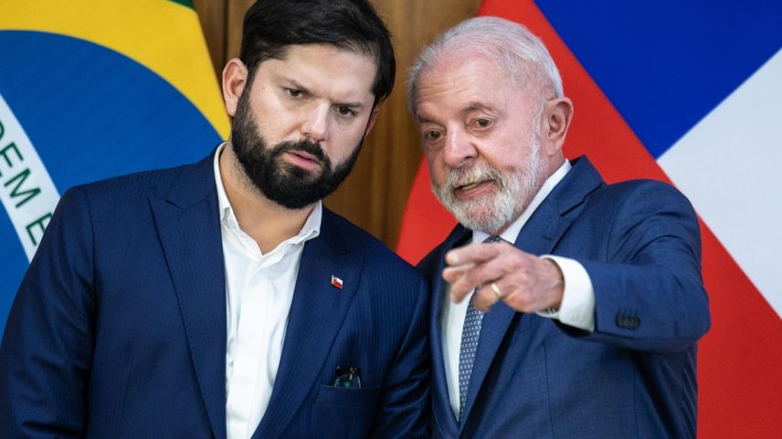 Presidente do Chile, Gabriel Boric, visita Lula no Palácio do Planalto (Foto: Brenno Carvalho/Agência O Globo)