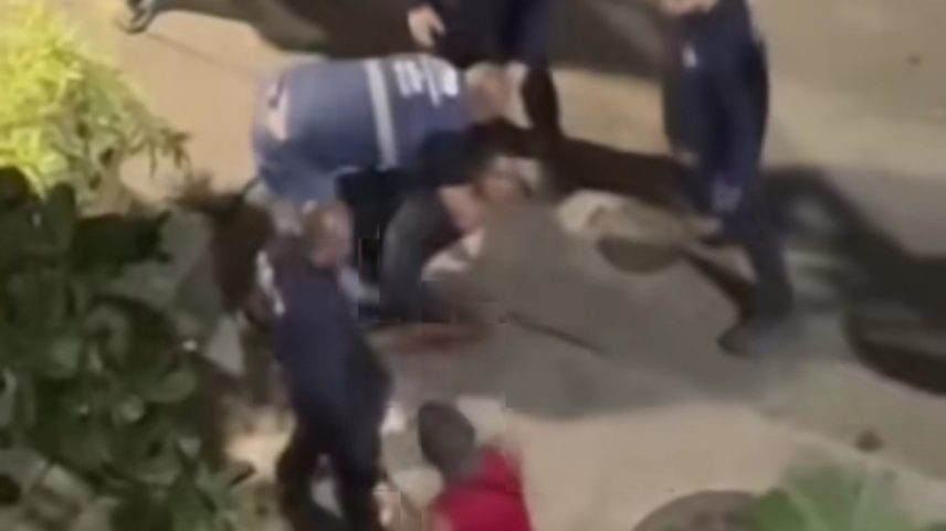Homem é imobilizado por agentes da Seop (Foto: Reprodução)