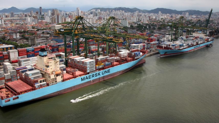 Vista aérea de parte do porto de Santos (Foto: Reprodução)