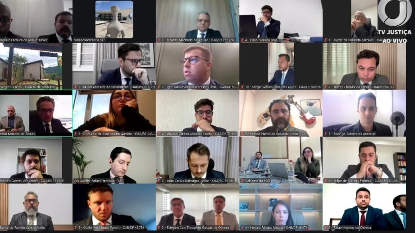 Em audiência presidida pelo o juiz auxiliar Rafael Henrique Janela Tamai Rocha, os réus do núcleo 3 da ação penal da trama golpista prestam seus depoimentos ao Supremo Tribunal Federal. (Foto: Reprodução via Youtube)