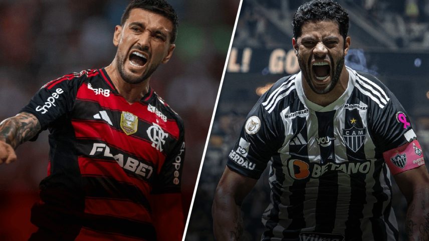 Arrascaeta (à esquerda) e Hulk podem decidir a partida — Foto: Editoria de Arte