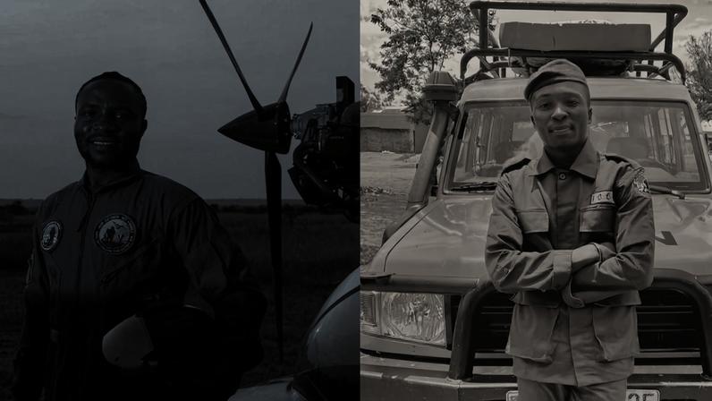 Claude Nguo (left). Photo by Brent Stirton. Daniel Kakule (right). Photo by Virunga National Park.