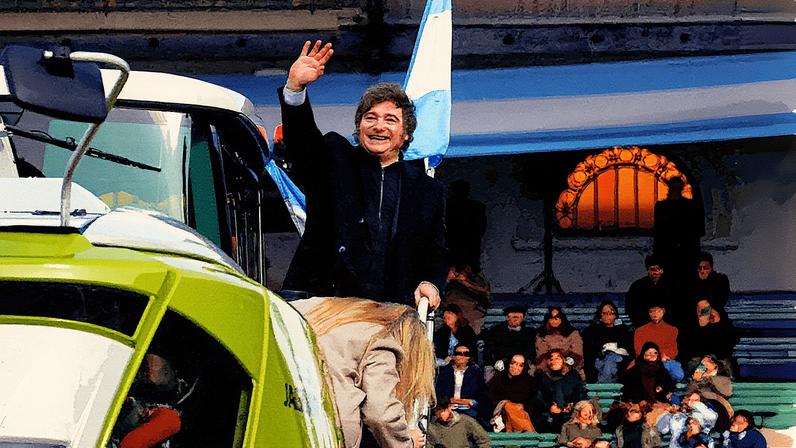 Presidente da Argentina, Javier Milei, durante evento da Sociedade Rural argentina em Buenos Aires 26/07/2025 (Foto: REUTERS/Matias Baglietto)
