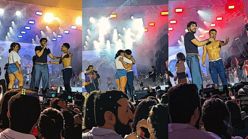 Rapaz aceitou trair a namorada por R$ 1 mil durante show de Nattan em MS (Foto: Clara News)