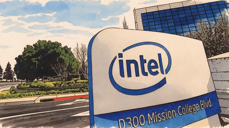 Entrada da sede da Intel em Santa Clara, Califórnia. (Foto: Robert Galbraith/REUTERS)