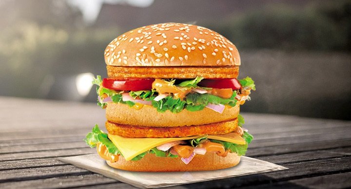 Na Índia, McDonald's oferece versão de frango empanado do Big Mac (Foto: McDonald's Blog India/Reprodução)