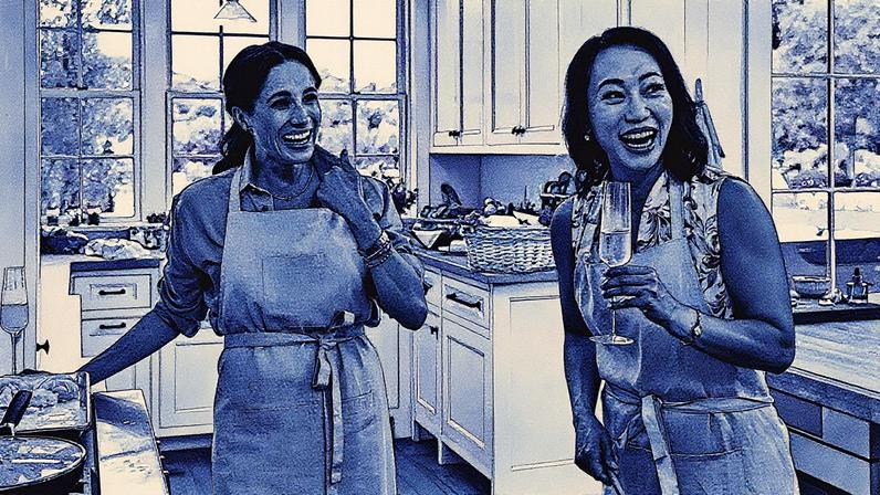 Meghan Markle com Vicky Tsai em um episódio de seu programa ‘With Love, Meghan'. (Foto: Jenna Peffley/Netflix)