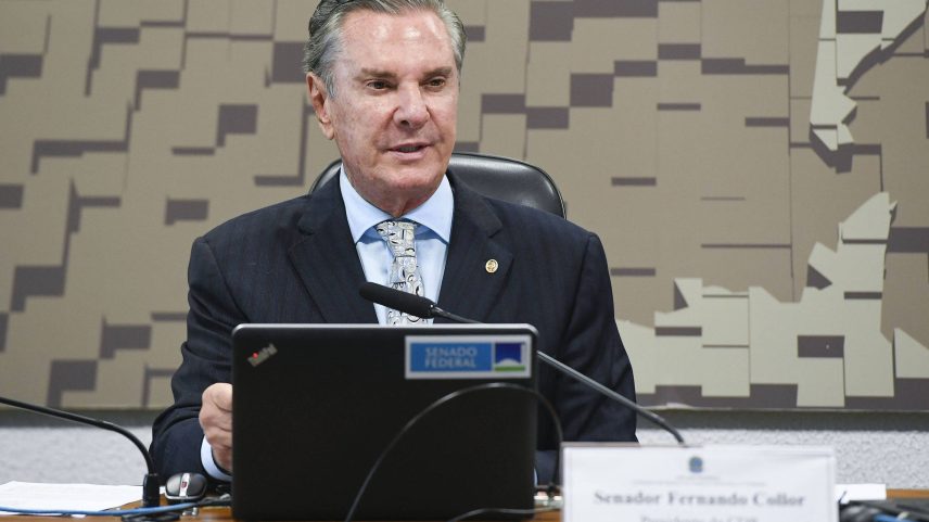 Fernando Collor em comissão do Senado (Foto: Jefferson Rudy - 9.nov.2022/Agência Senado)