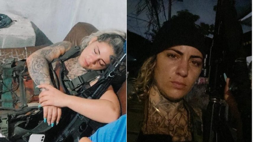 Eweline Passos Rodrigues, de 28 anos. Conhecida como “Diaba Loira”, ela teria se envolvido com o Comando Vermelho (CV) a partir de 2022, após sofrer tentativa de feminicídio, e, agora, após um rompimento com a facção, teria se aliado ao Terceiro Comando Puro (TCP). (Foto: Reprodução)