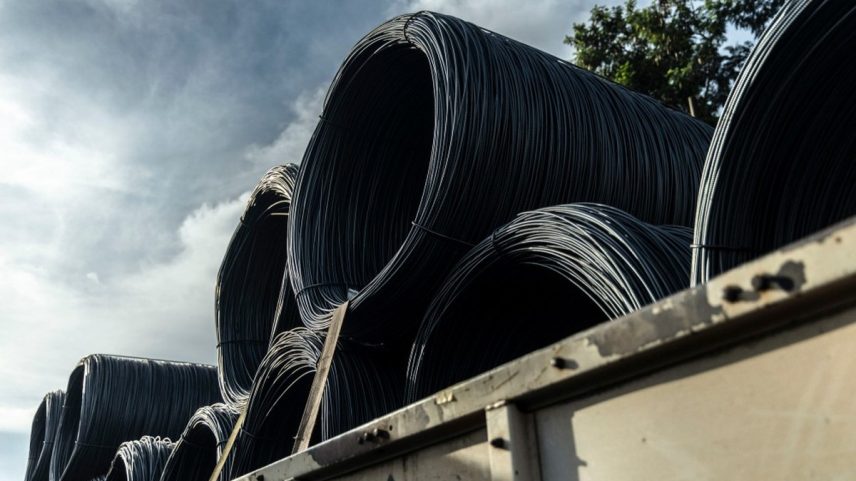 Peças de aço da CSN, em Volta Redonda, no estado do Rio — Foto: Dado Galdieri/Bloomberg/11/02/2025